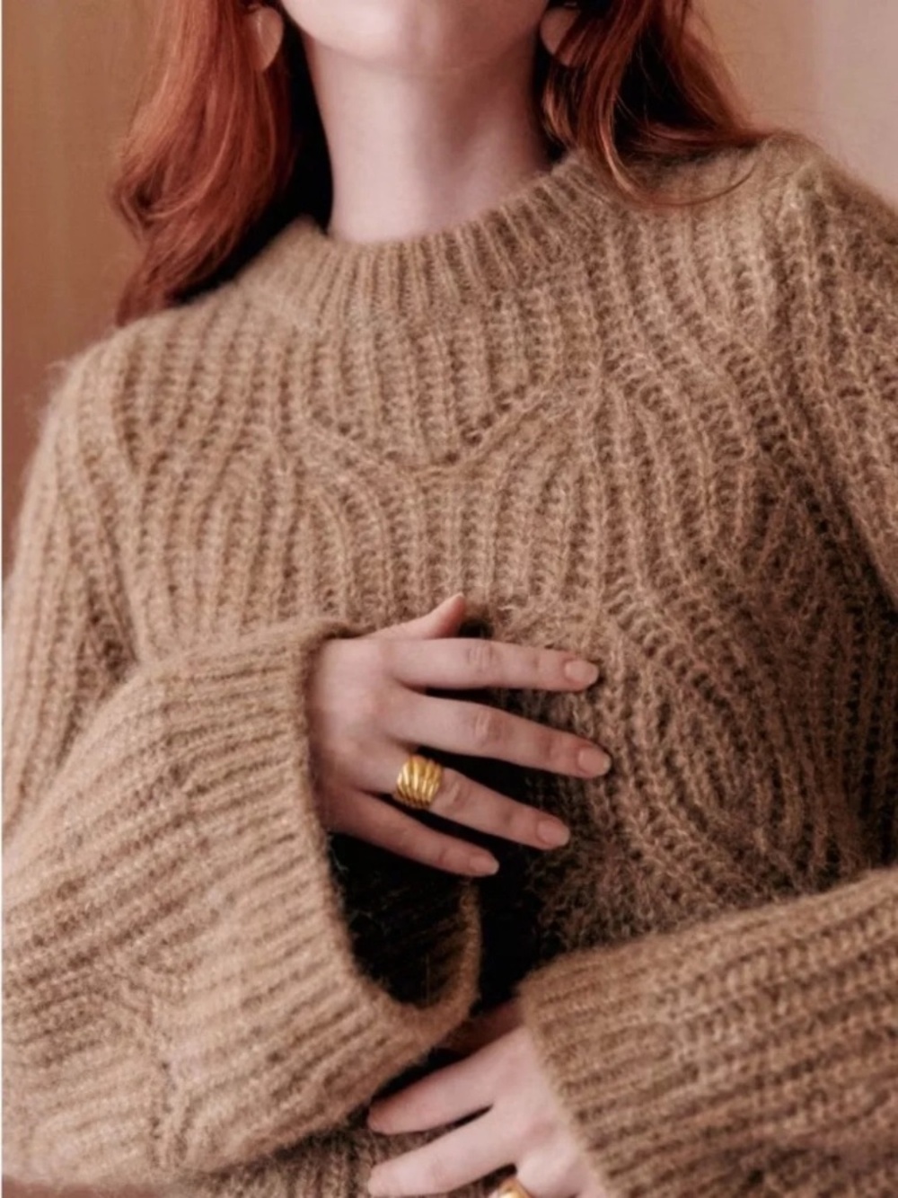 Sezane Youri Jumper Light Camel - Size M